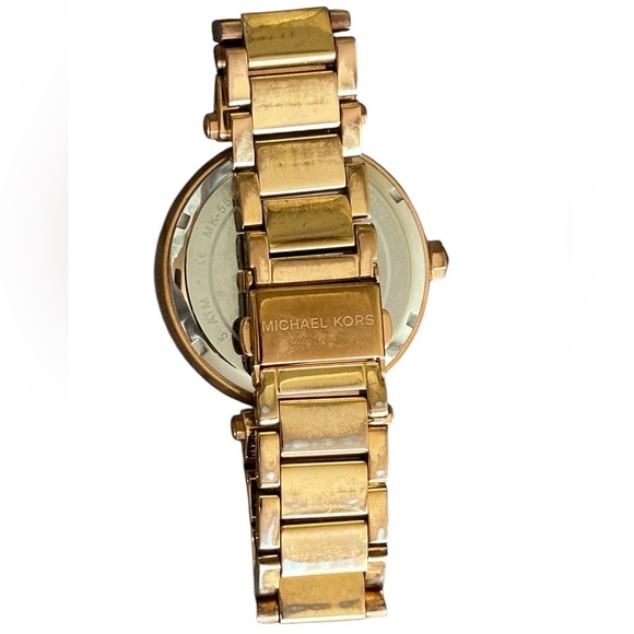 Women's Parker Rose Gold-Tone Stainless Steel Bracelet Watch 39mm MK5865 - Picture 10 of 11